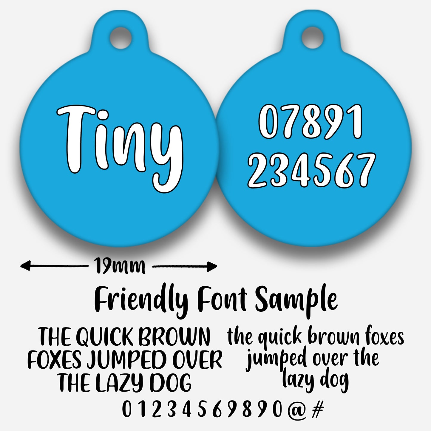 Blue Plain Colour - Pet ID Tag