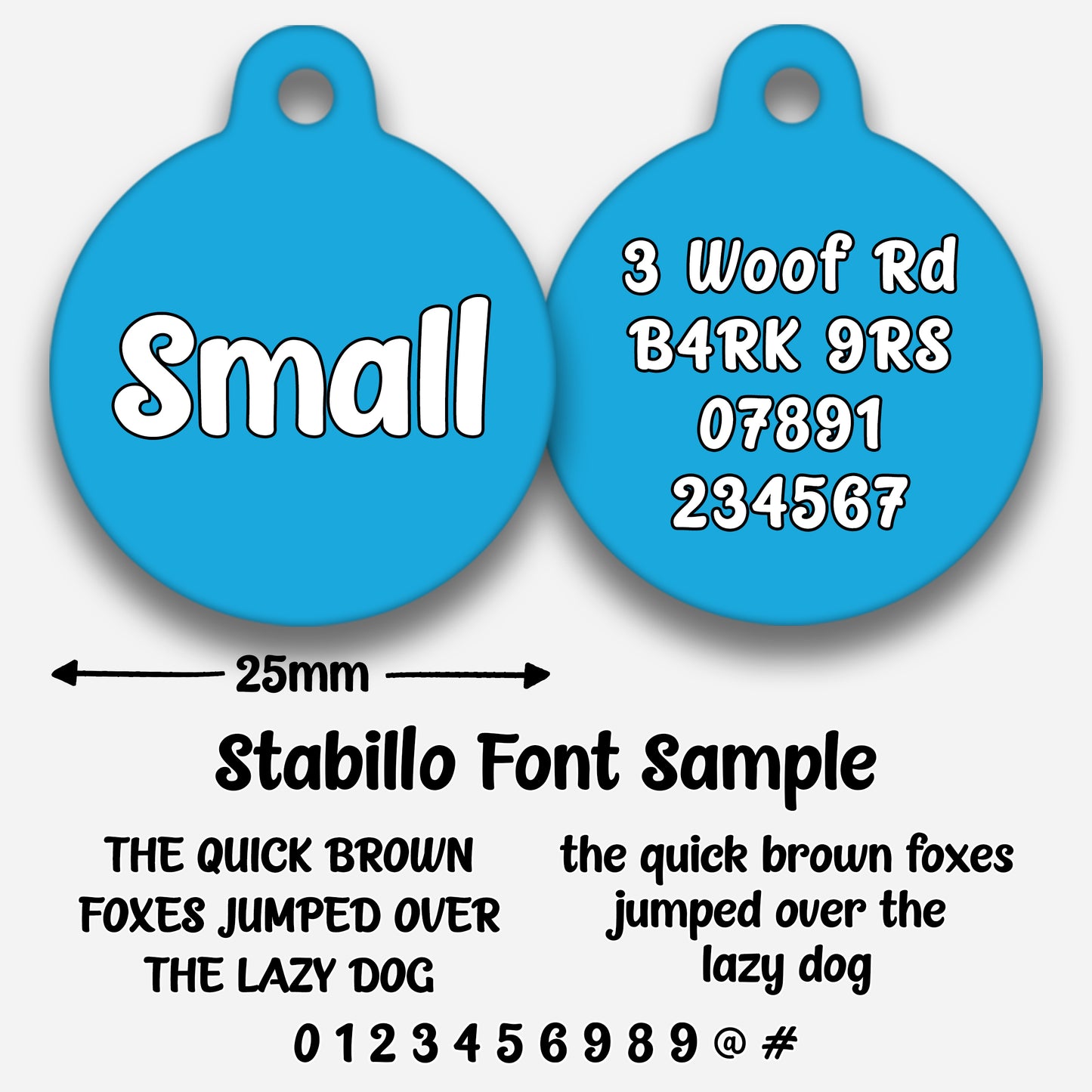 Blue Plain Colour - Pet ID Tag