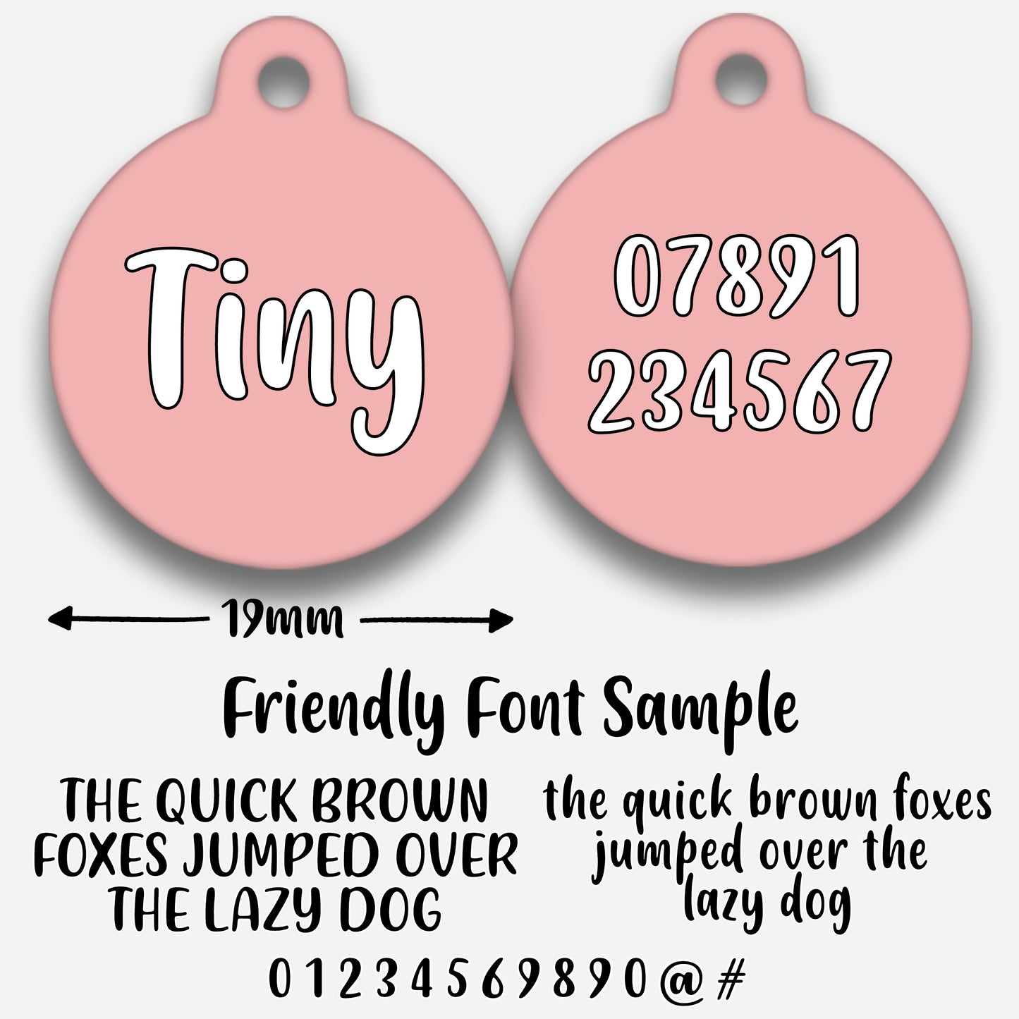 Blush Pink Plain Colour - Pet ID Tag