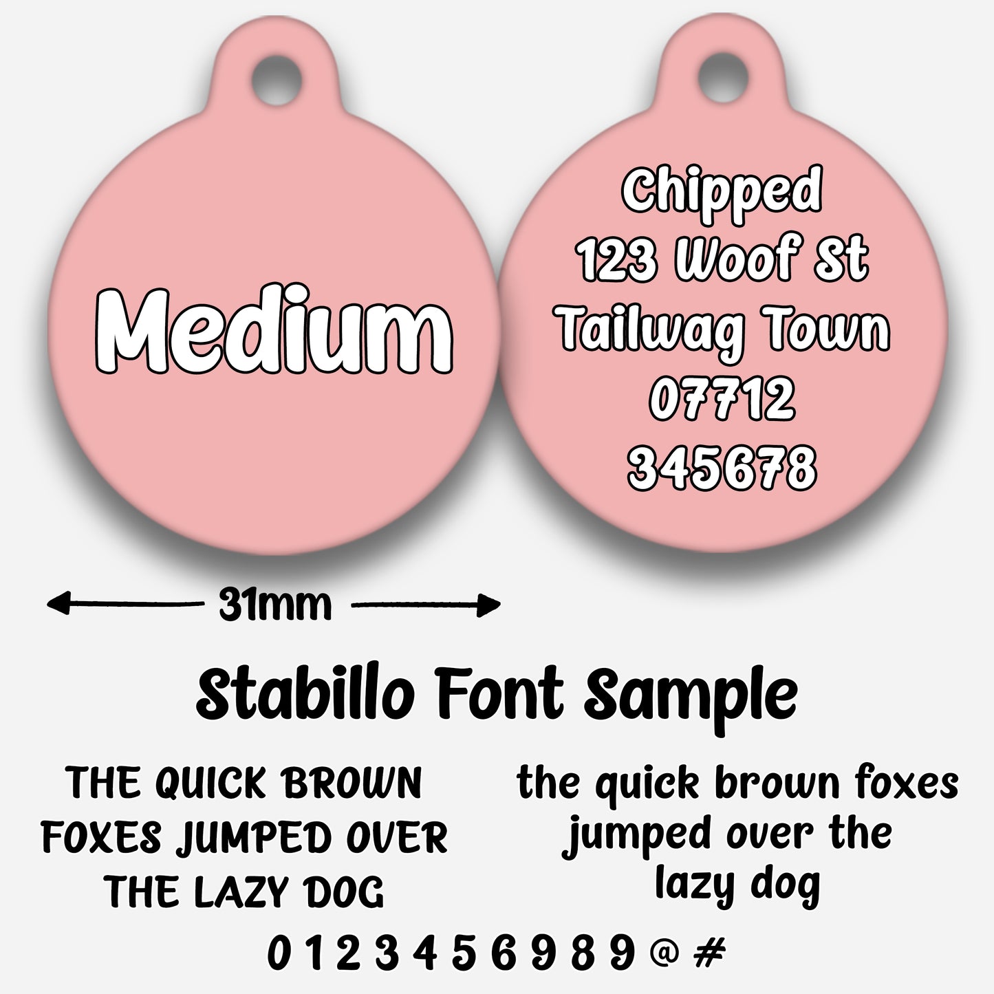 Blush Pink Plain Colour - Pet ID Tag