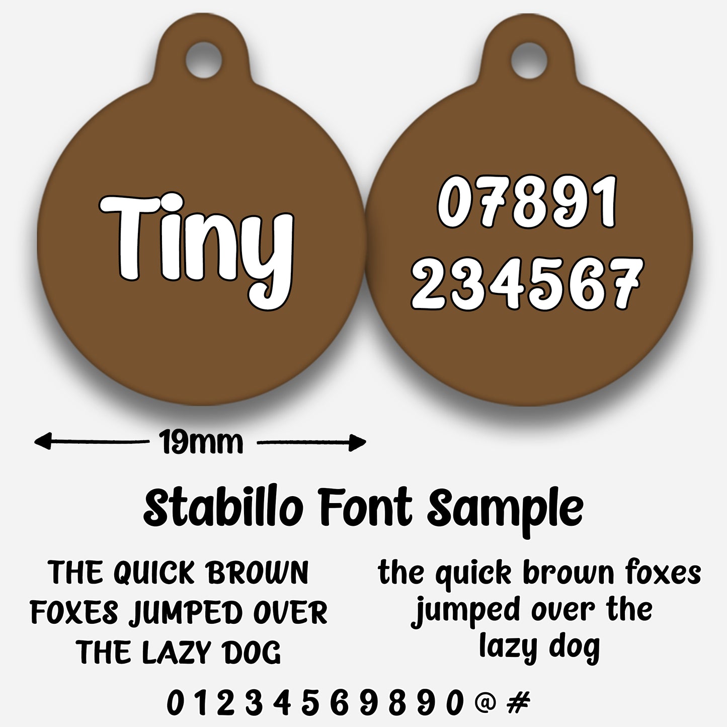 Chocolate Plain Colour - Pet ID Tag