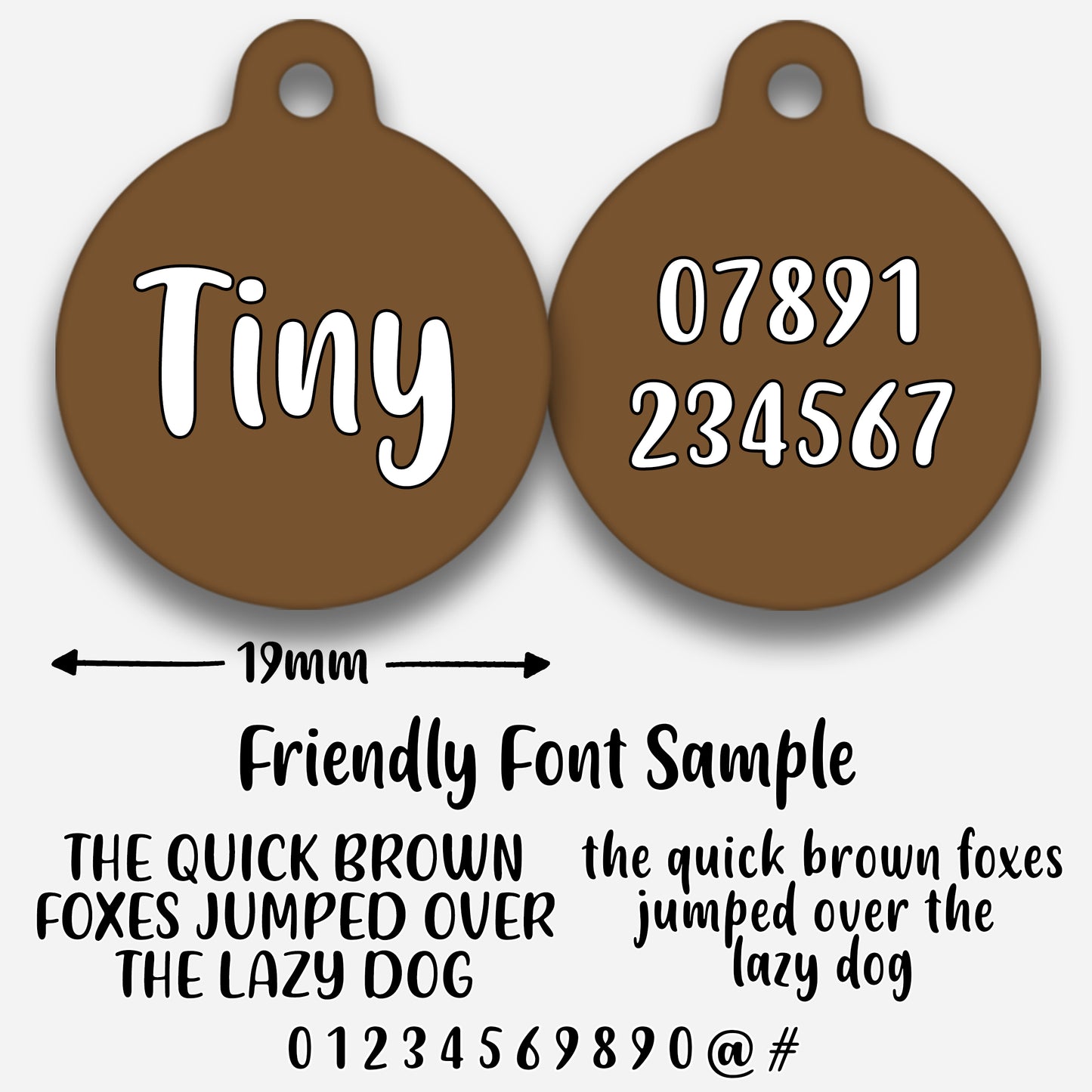 Chocolate Plain Colour - Pet ID Tag