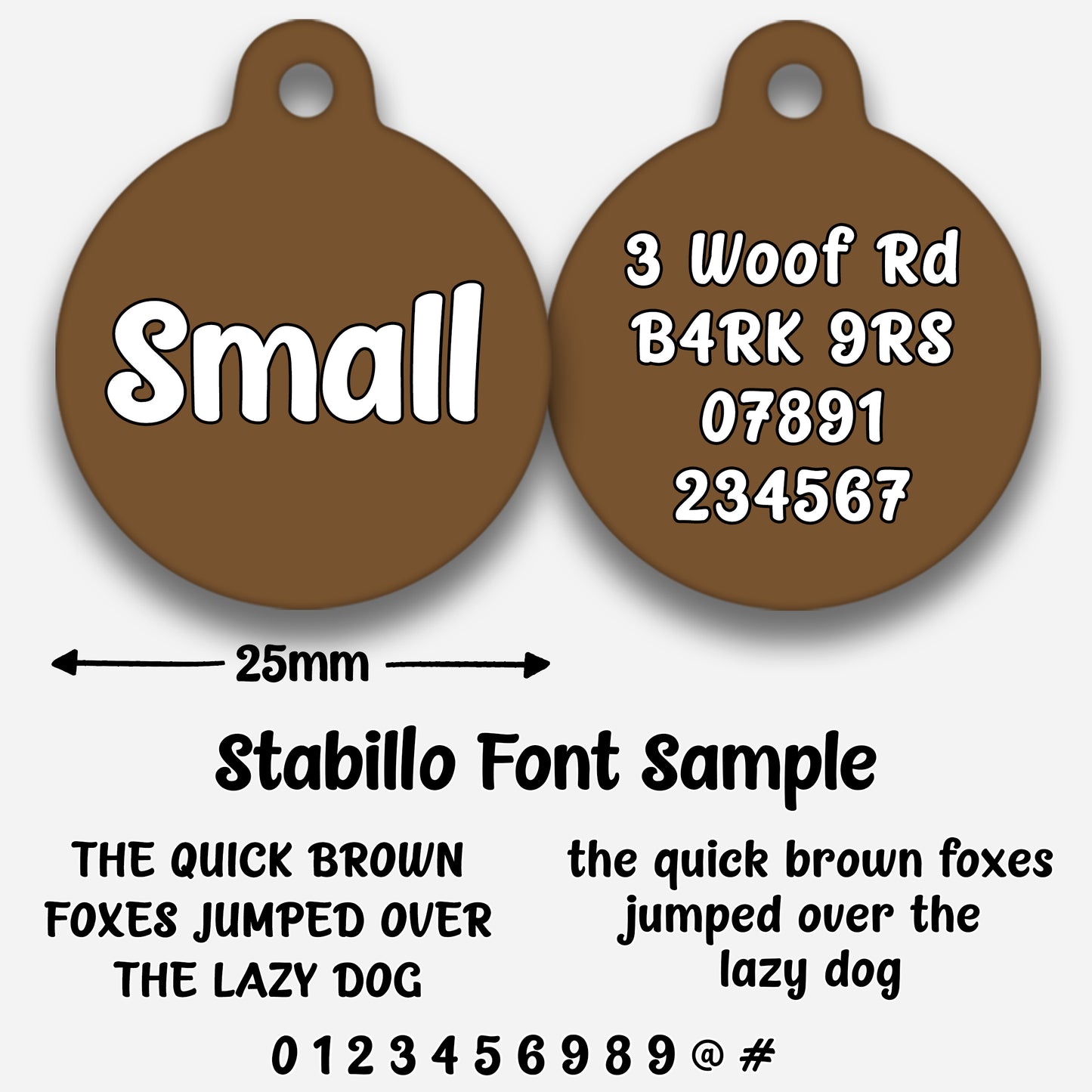 Chocolate Plain Colour - Pet ID Tag