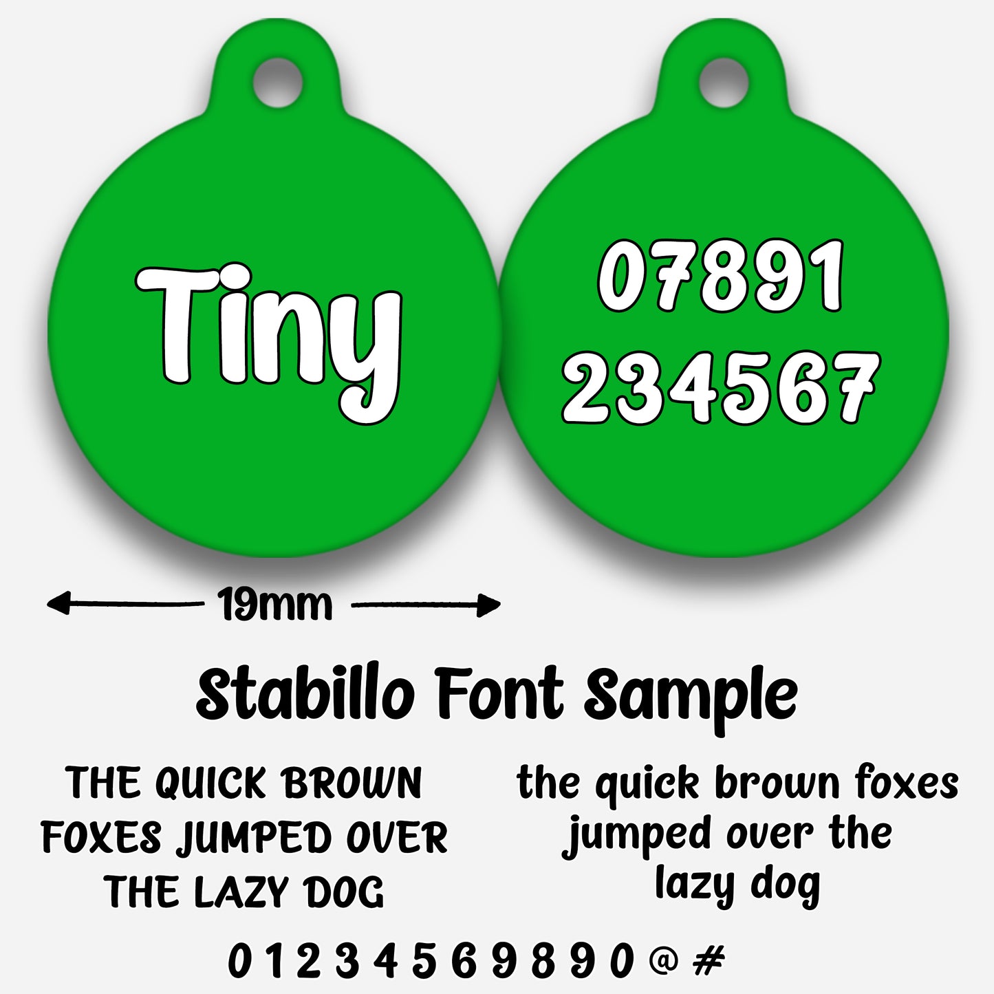 Green Plain Colour - Pet ID Tag