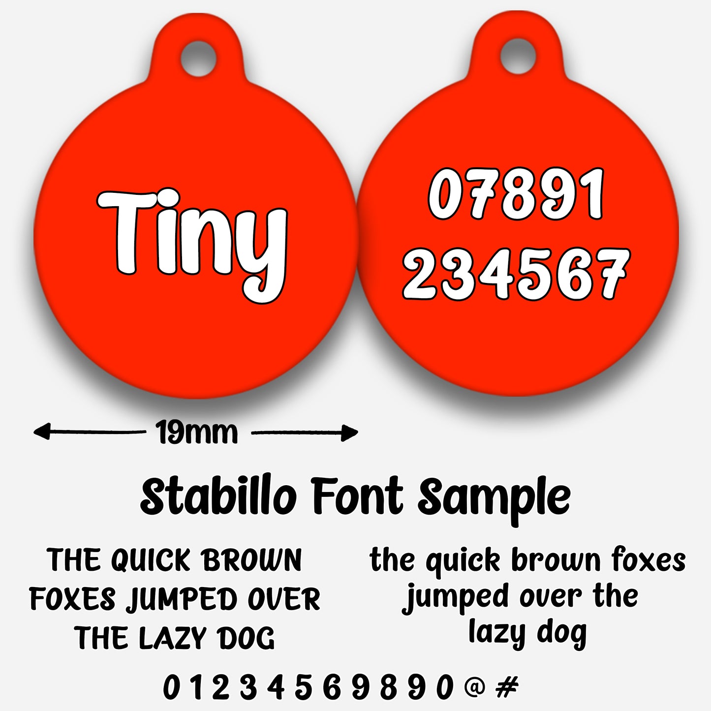 Red Plain Colour - Pet ID Tag