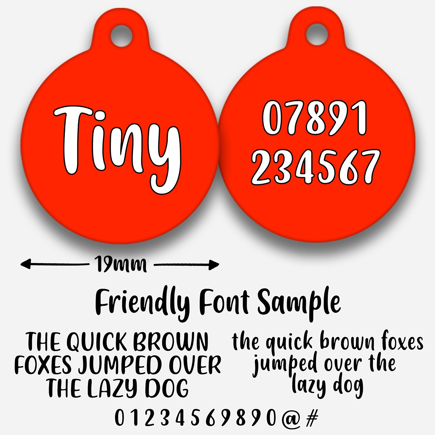 Red Plain Colour - Pet ID Tag