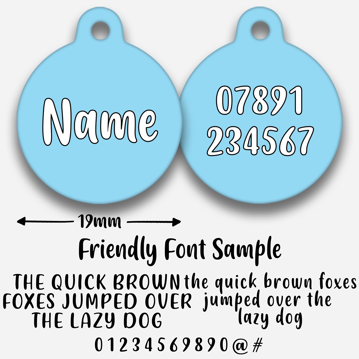 Sky Blue - Pet ID Tag