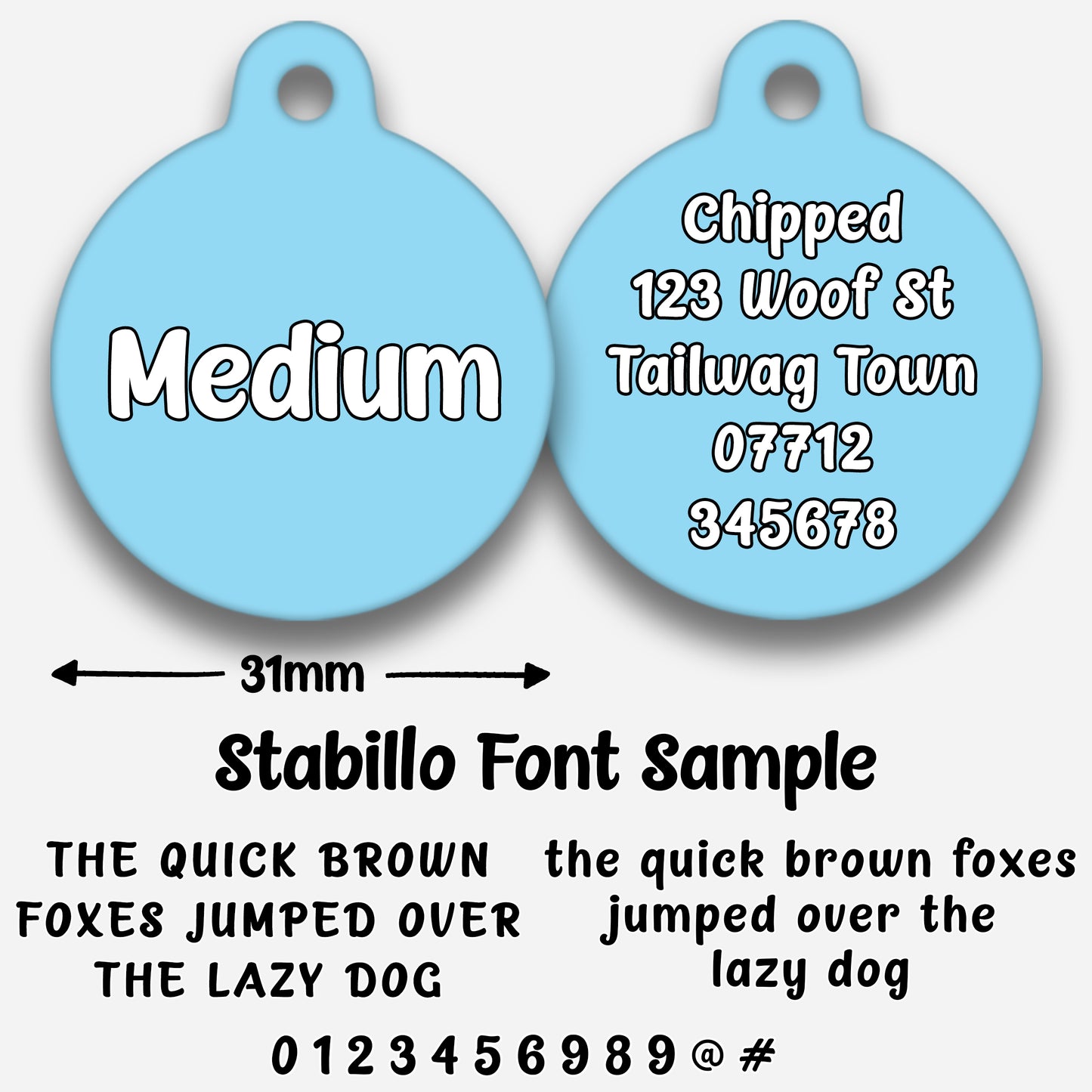 Sky Blue - Pet ID Tag