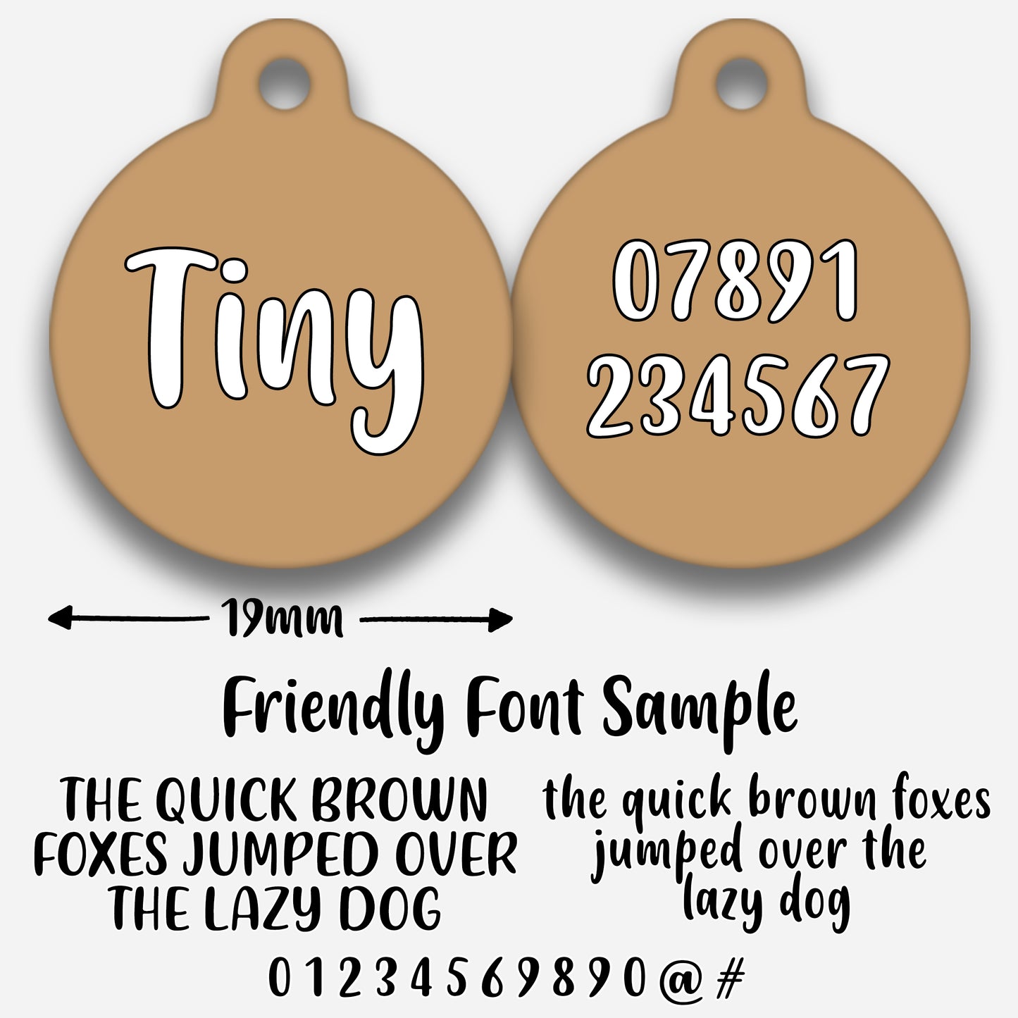 Tan - Pet ID Tag