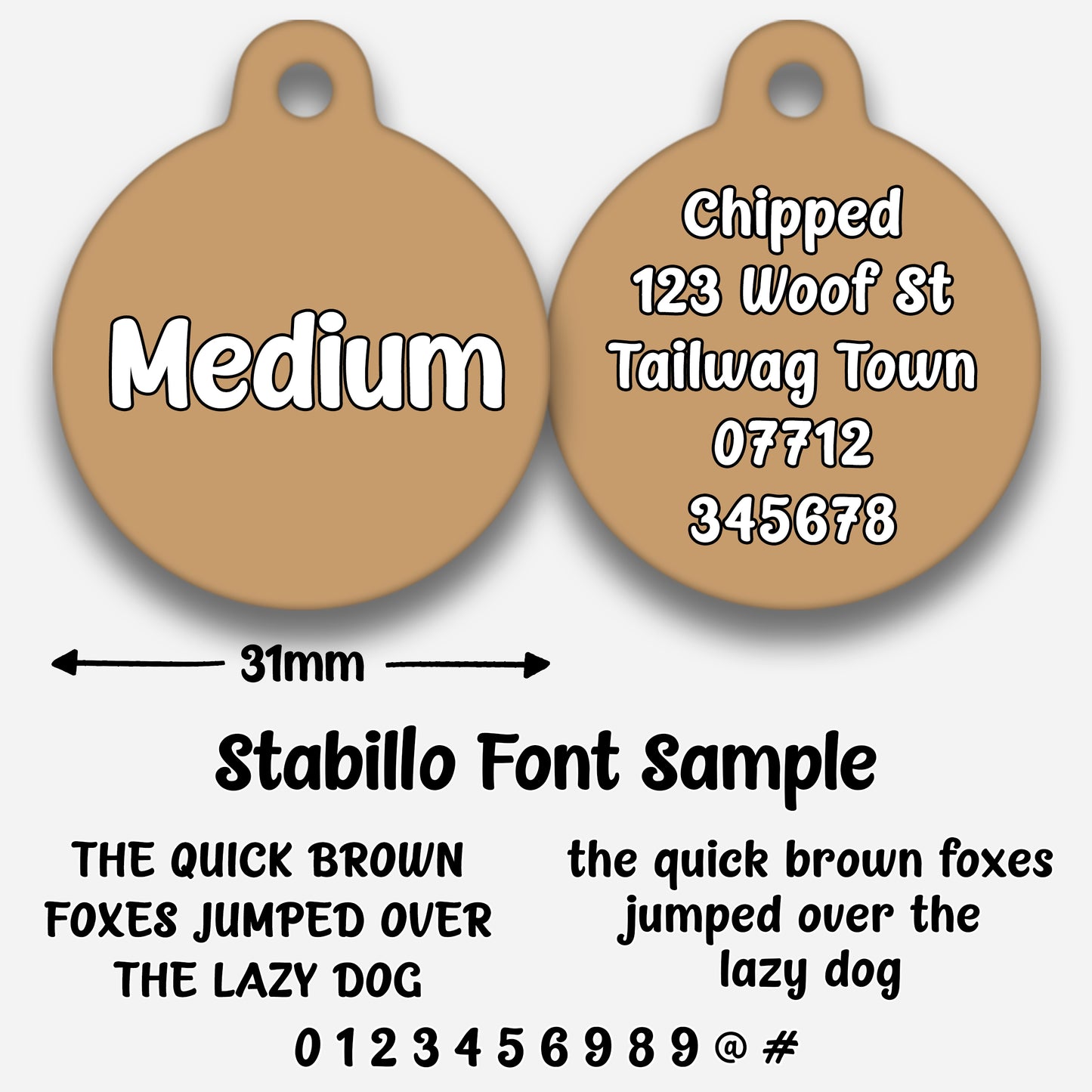 Tan - Pet ID Tag