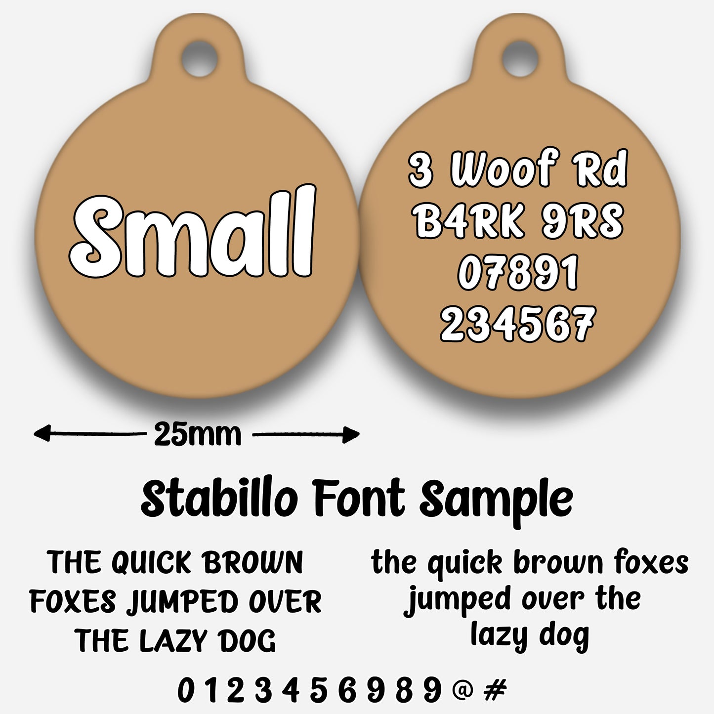Tan - Pet ID Tag