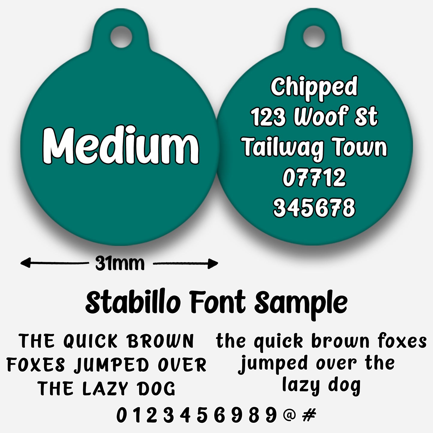 Teal - Pet ID Tag