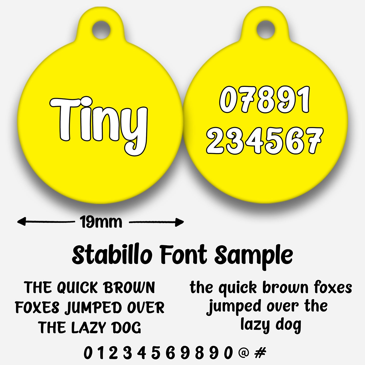 Yellow - Pet ID Tag