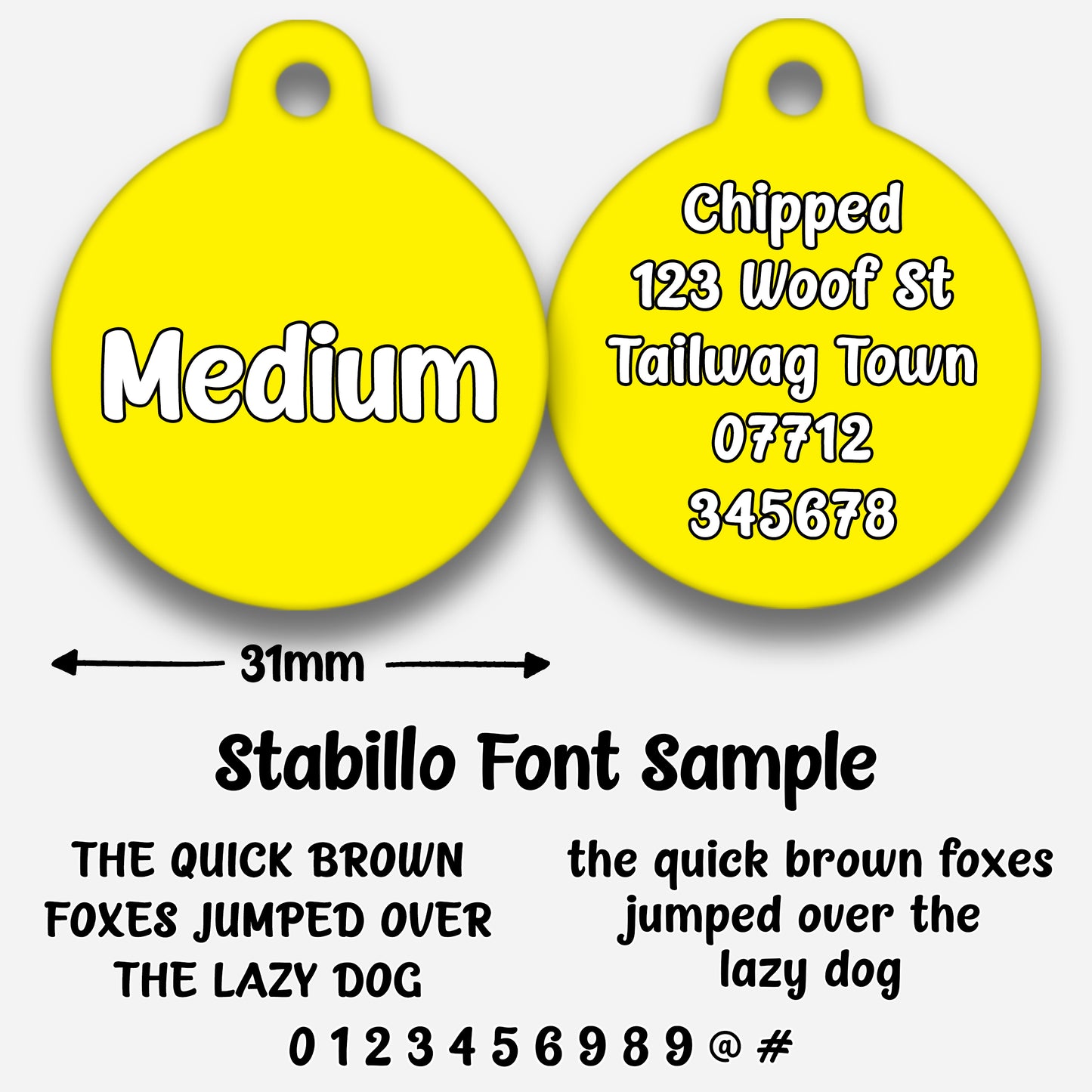 Yellow - Pet ID Tag