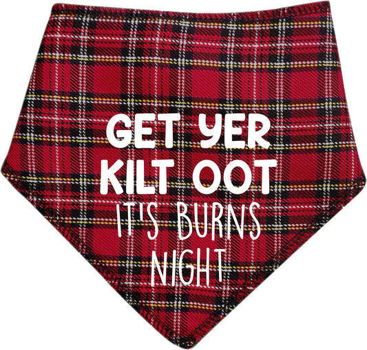 Get Yer Kilt Oot Red Tartan Dog Bandana