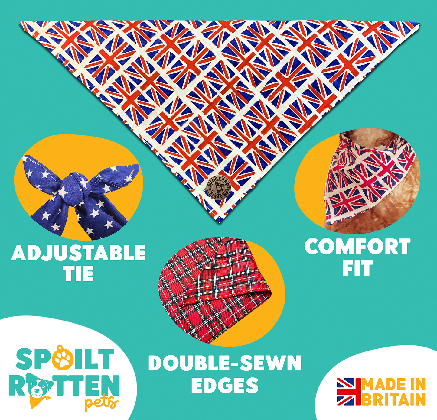 The London - Union Jack Tied Dog Bandana