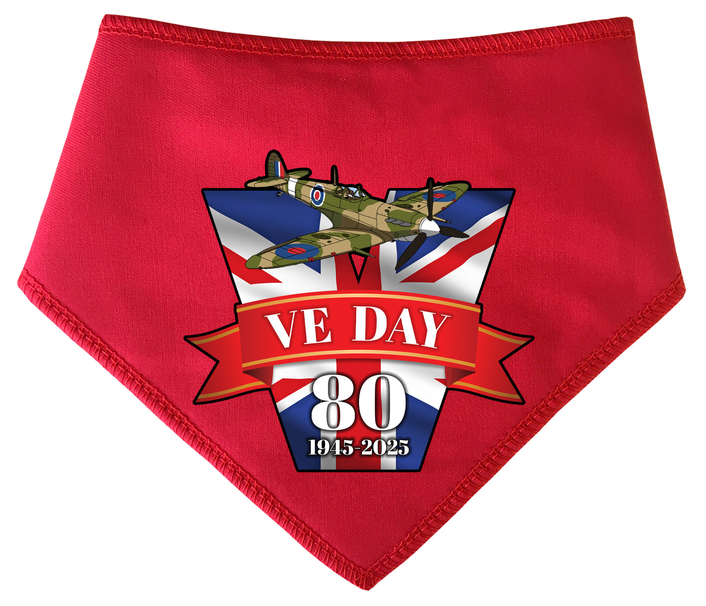 VE Day Victory 80 Years Commemorative Dog Bandana