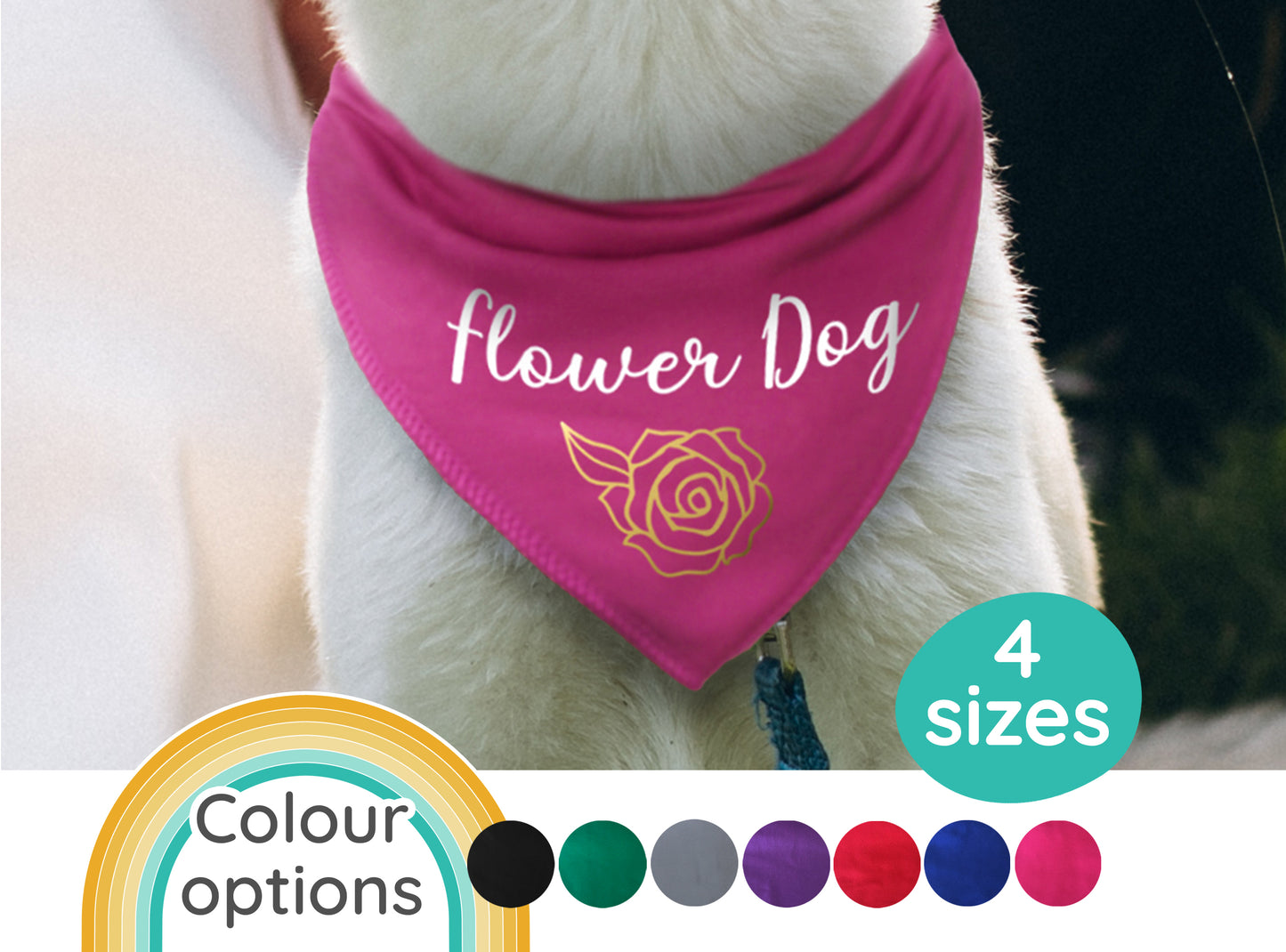 Flower Dog Wedding Dog Bandana