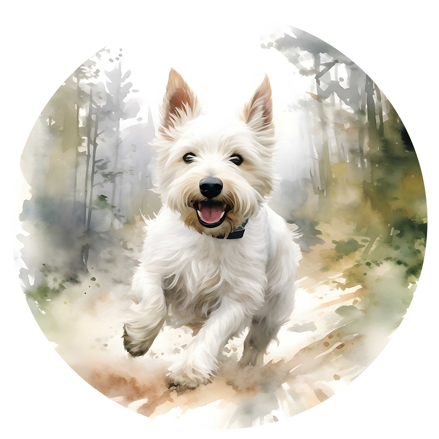 Black Any Breed Running Woodland Dog with Personalised Name Backpack
