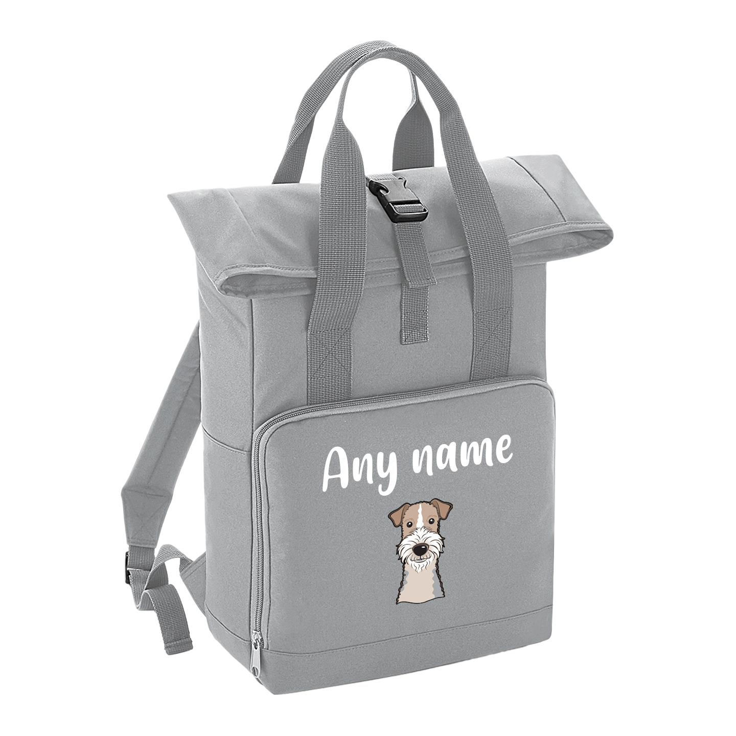 Overnighter Rucksack 14 Litres Grey Any Breed Backpack With Custom Personalised Dog Name