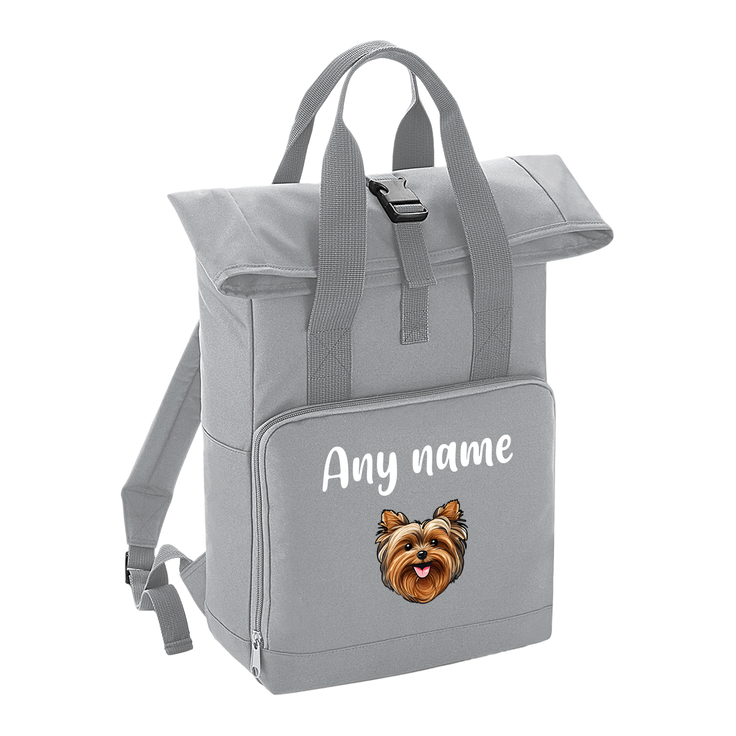 Overnighter Rucksack 14 Litres Grey Any Breed Backpack With Custom Personalised Dog Name