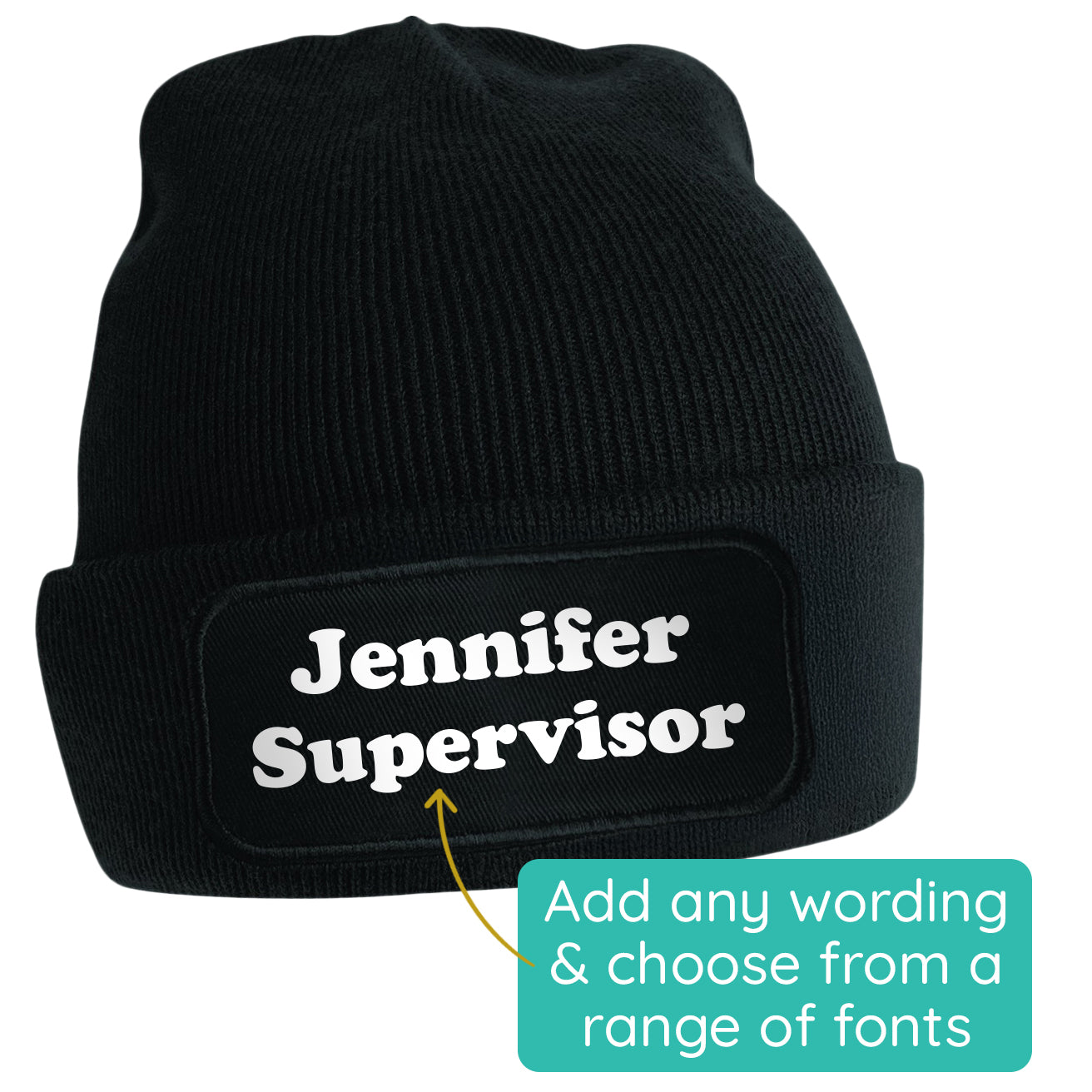 'Any Wording' Custom Personalised Beanie
