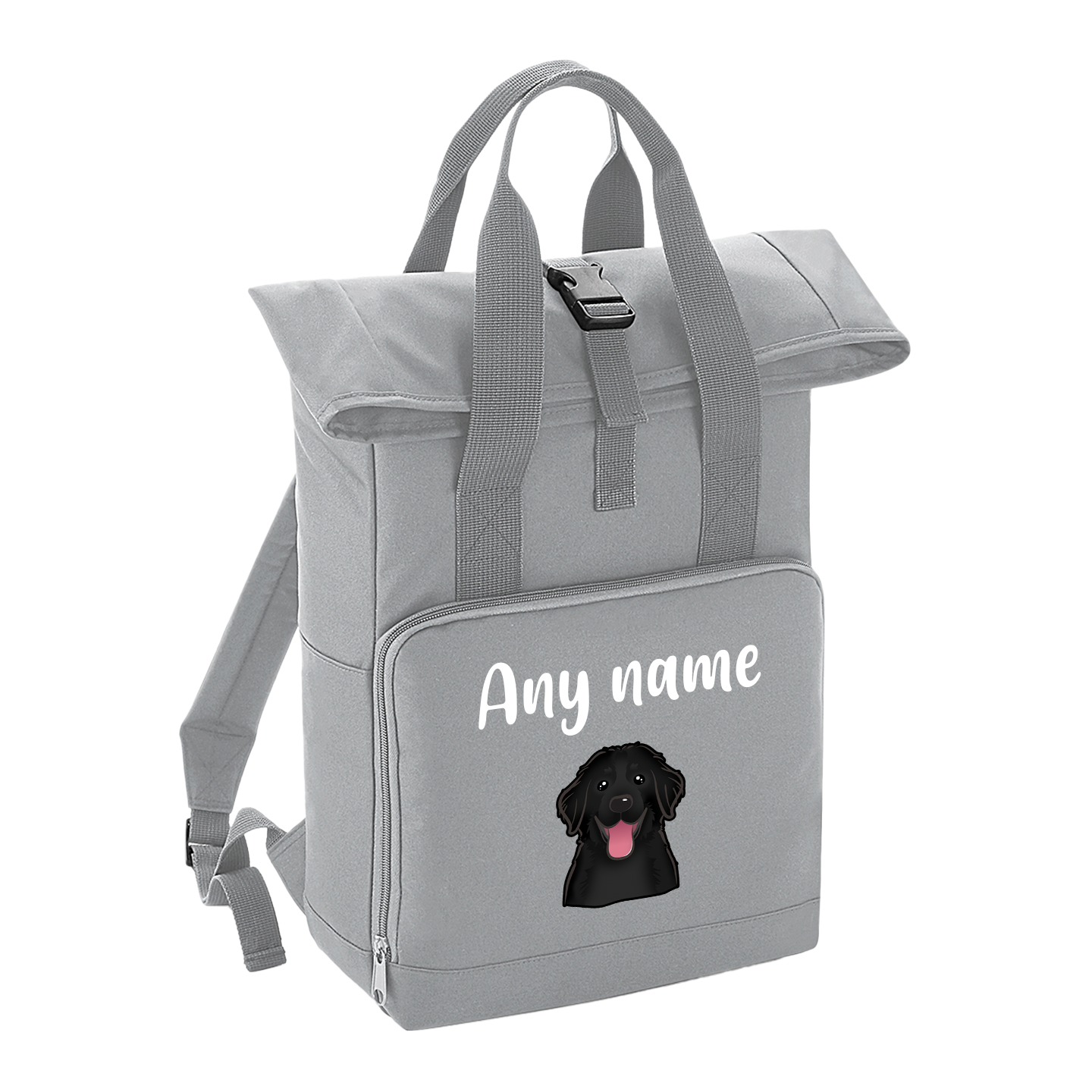 Overnighter Rucksack 14 Litres Grey Any Breed Backpack With Custom Personalised Dog Name