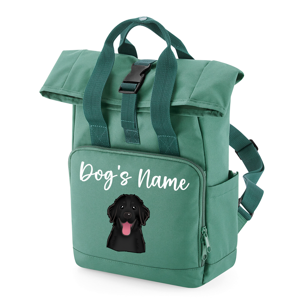 Travel Rucksack 9 Litres Sage Green Any Breed Backpack With Custom Personalised Dog Name
