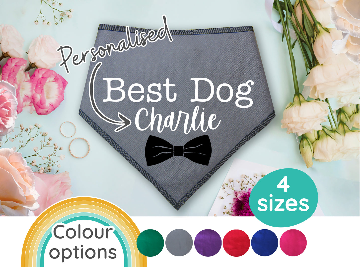 Best Dog With Name Wedding Dog Bandana