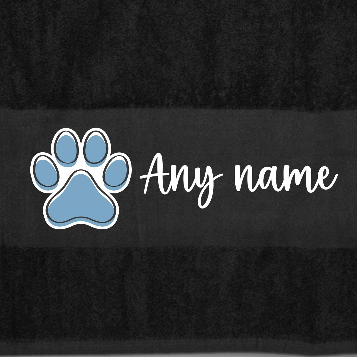 BLACK Any Pet Name And A Choice Of Dog Breed - Bath Towel