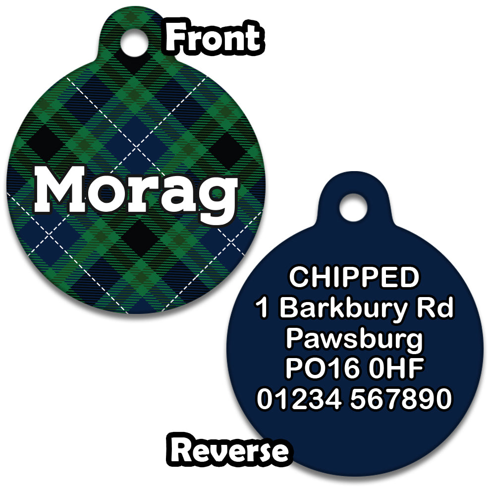 Blue Tartan Black Watch- Pet ID Tag