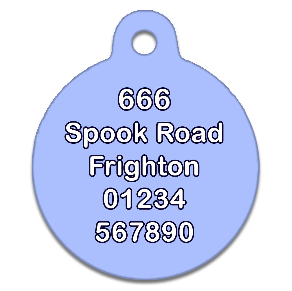 Boo Sign, Cute Ghost Blue Design - Pet Identity Tag