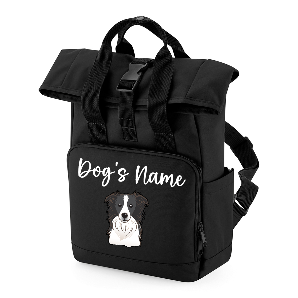 Travel Rucksack 9 Litres Black Any Breed Backpack With Custom Personalised Dog Name