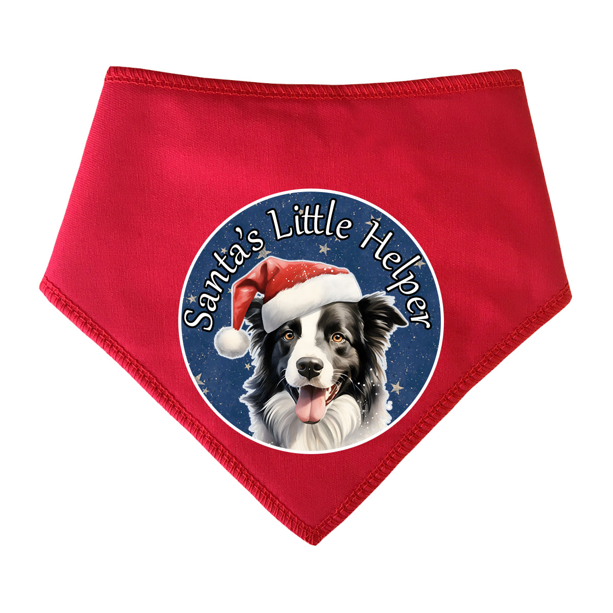 Border Collie Sheep Dog Design Santa's Little Helper Dog Bandana