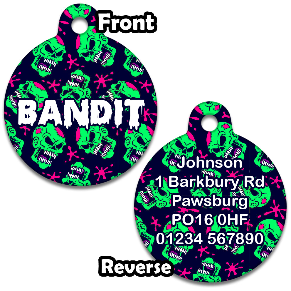 Zombie Skulls - Pet ID Tag