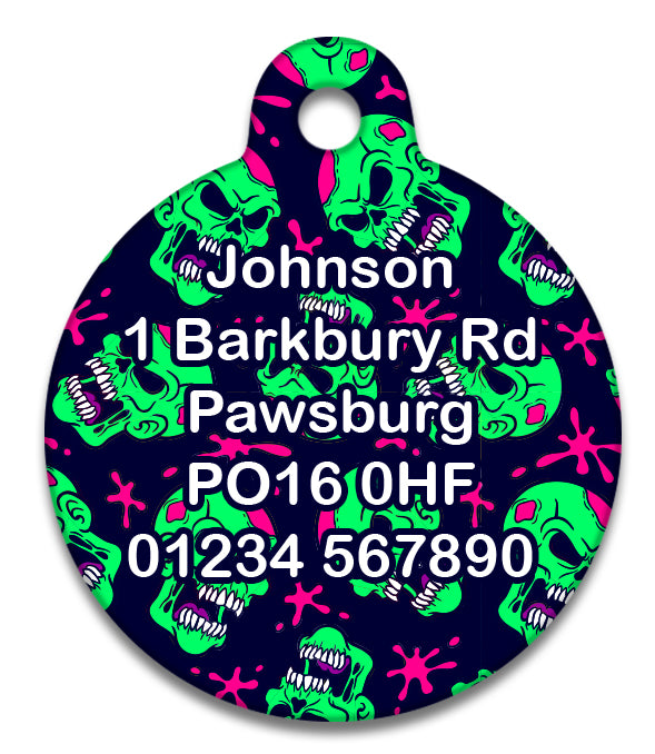 Zombie Skulls - Pet ID Tag