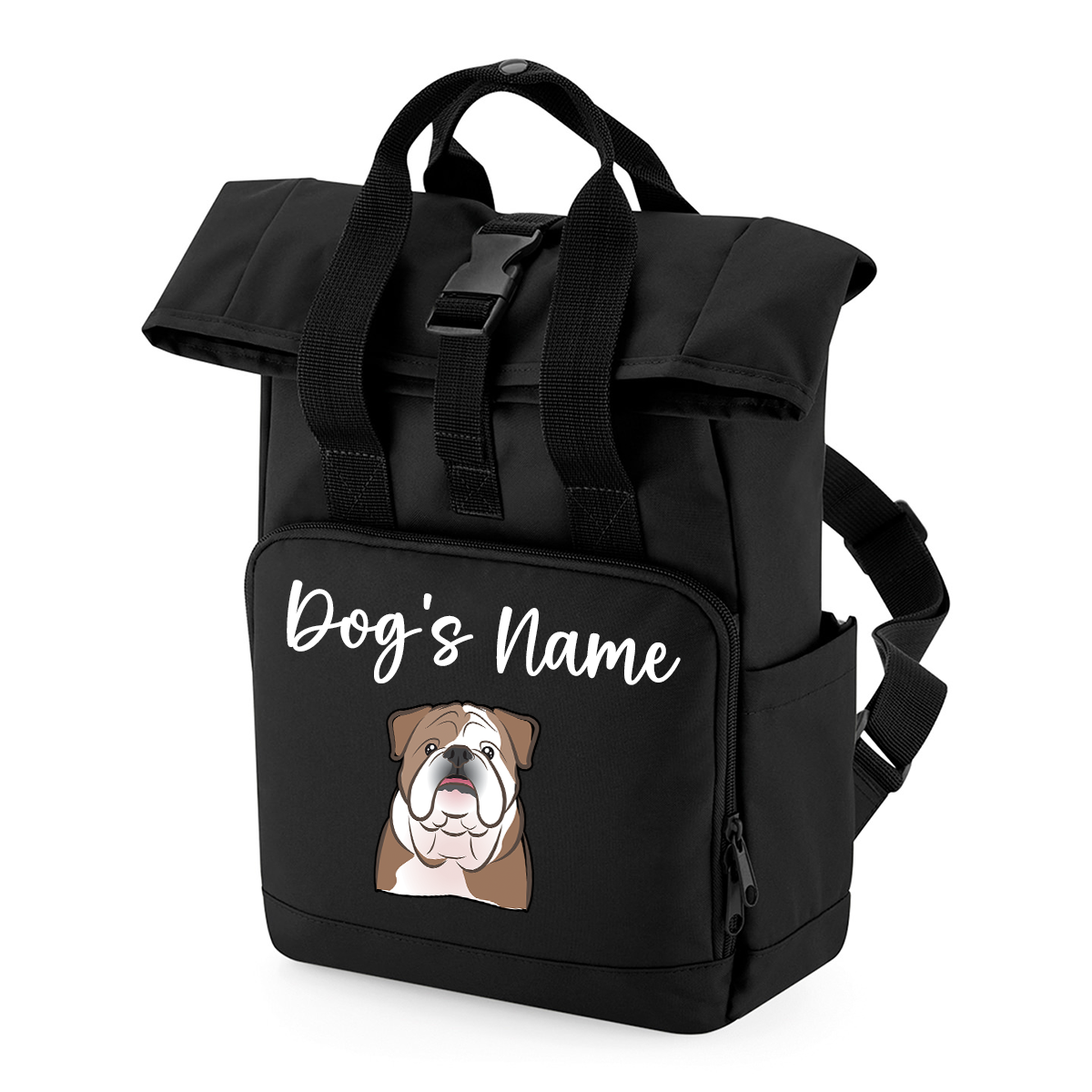 Travel Rucksack 9 Litres Black Any Breed Backpack With Custom Personalised Dog Name