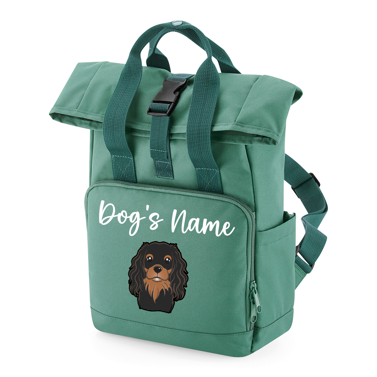 Travel Rucksack 9 Litres Sage Green Any Breed Backpack With Custom Personalised Dog Name