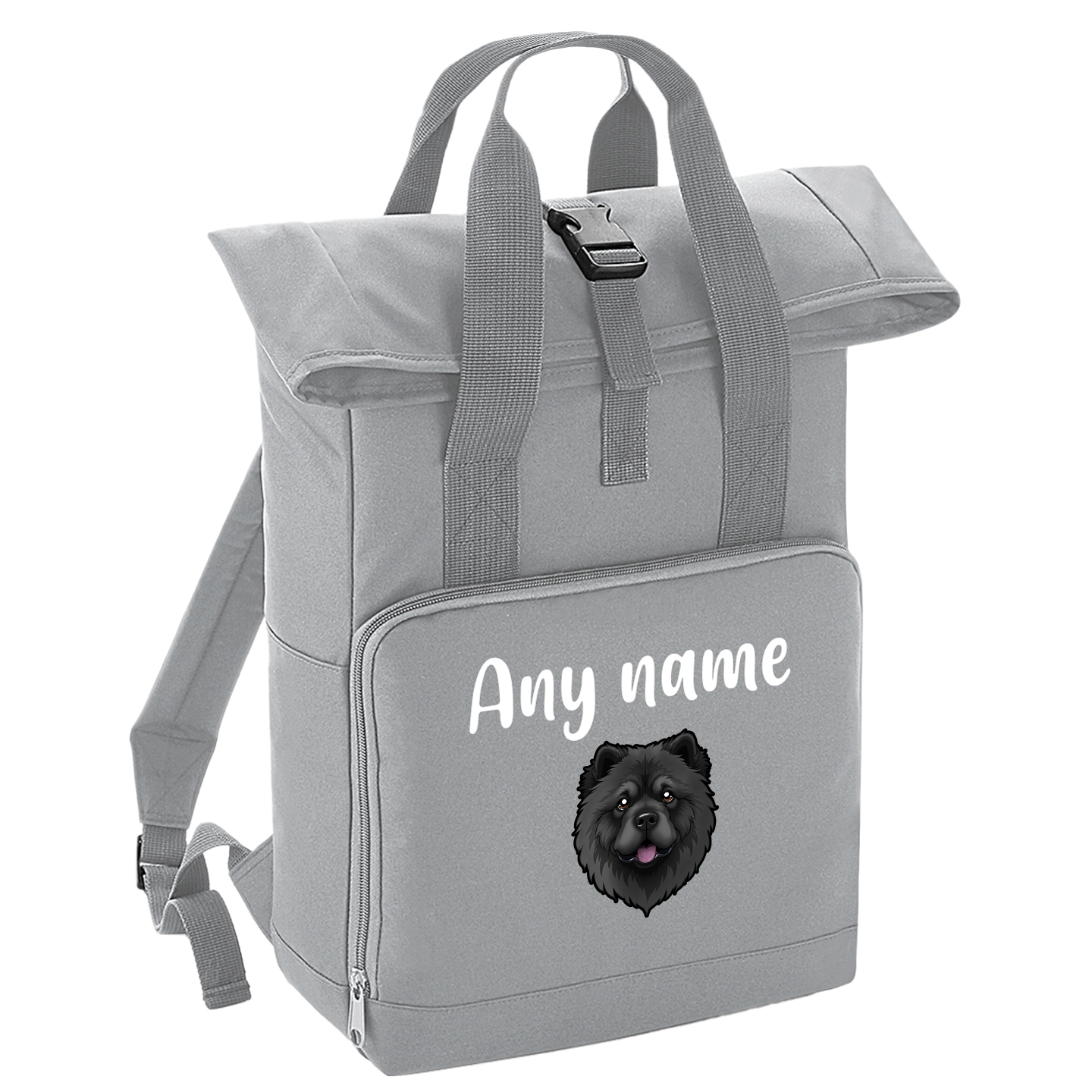 Overnighter Rucksack 14 Litres Grey Any Breed Backpack With Custom Personalised Dog Name
