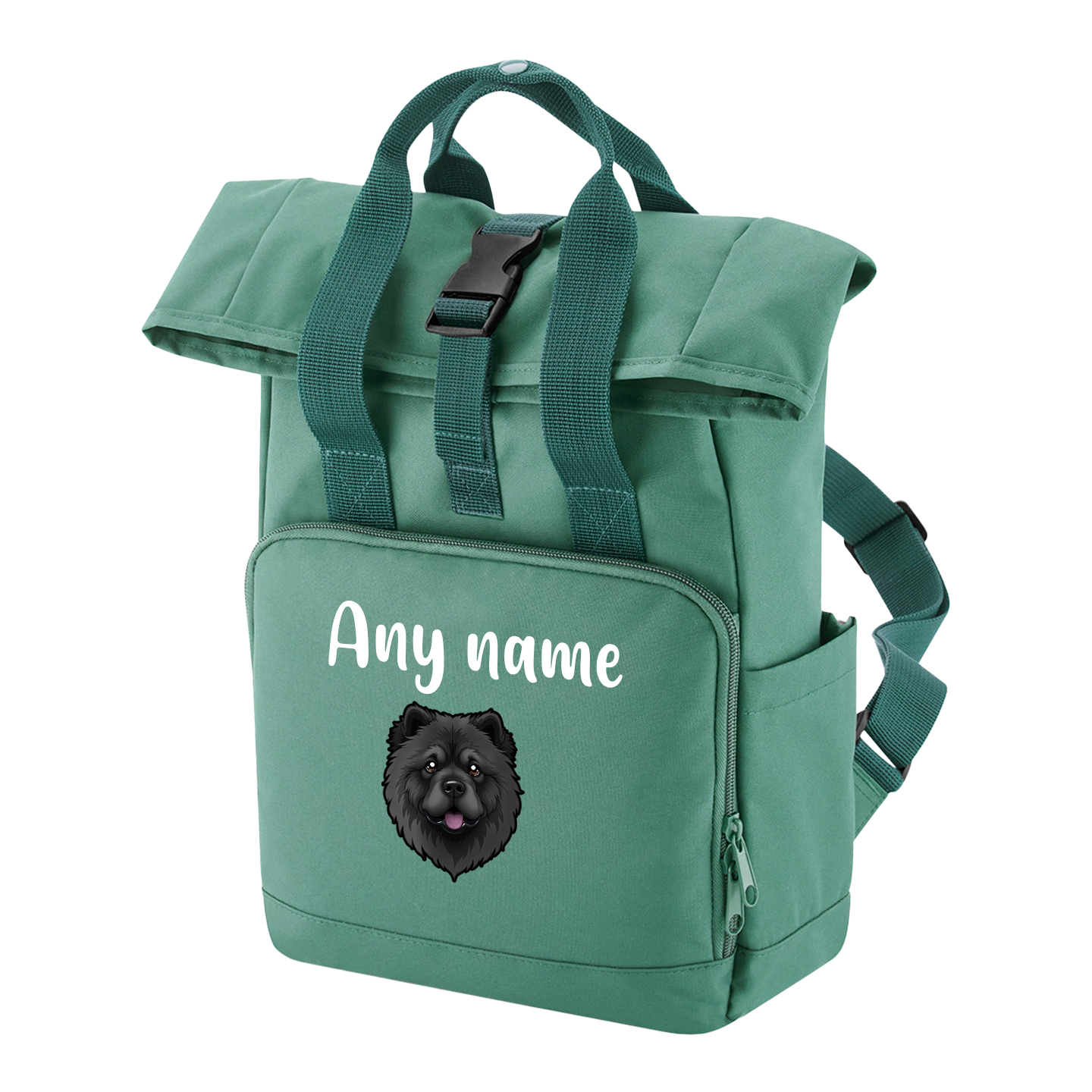Travel Rucksack 9 Litres Sage Green Any Breed Backpack With Custom Personalised Dog Name