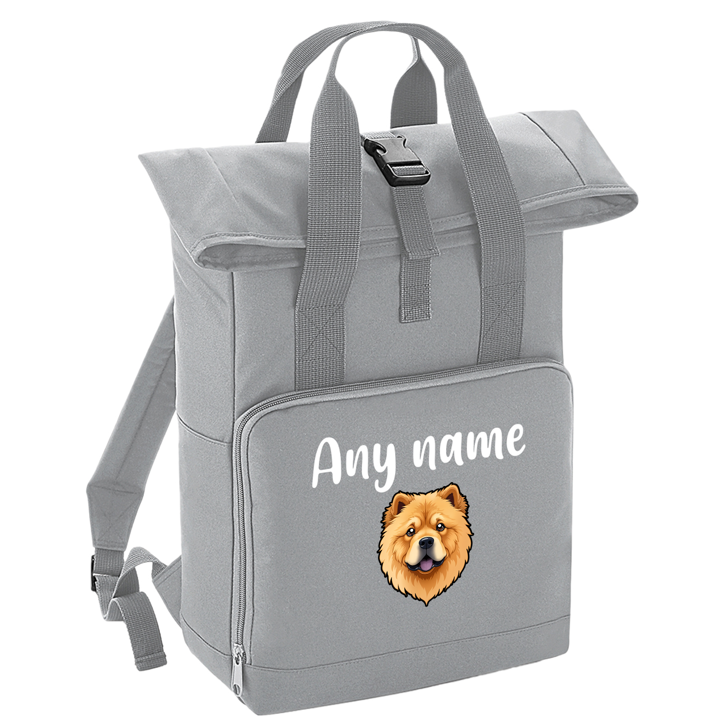 Overnighter Rucksack 14 Litres Grey Any Breed Backpack With Custom Personalised Dog Name