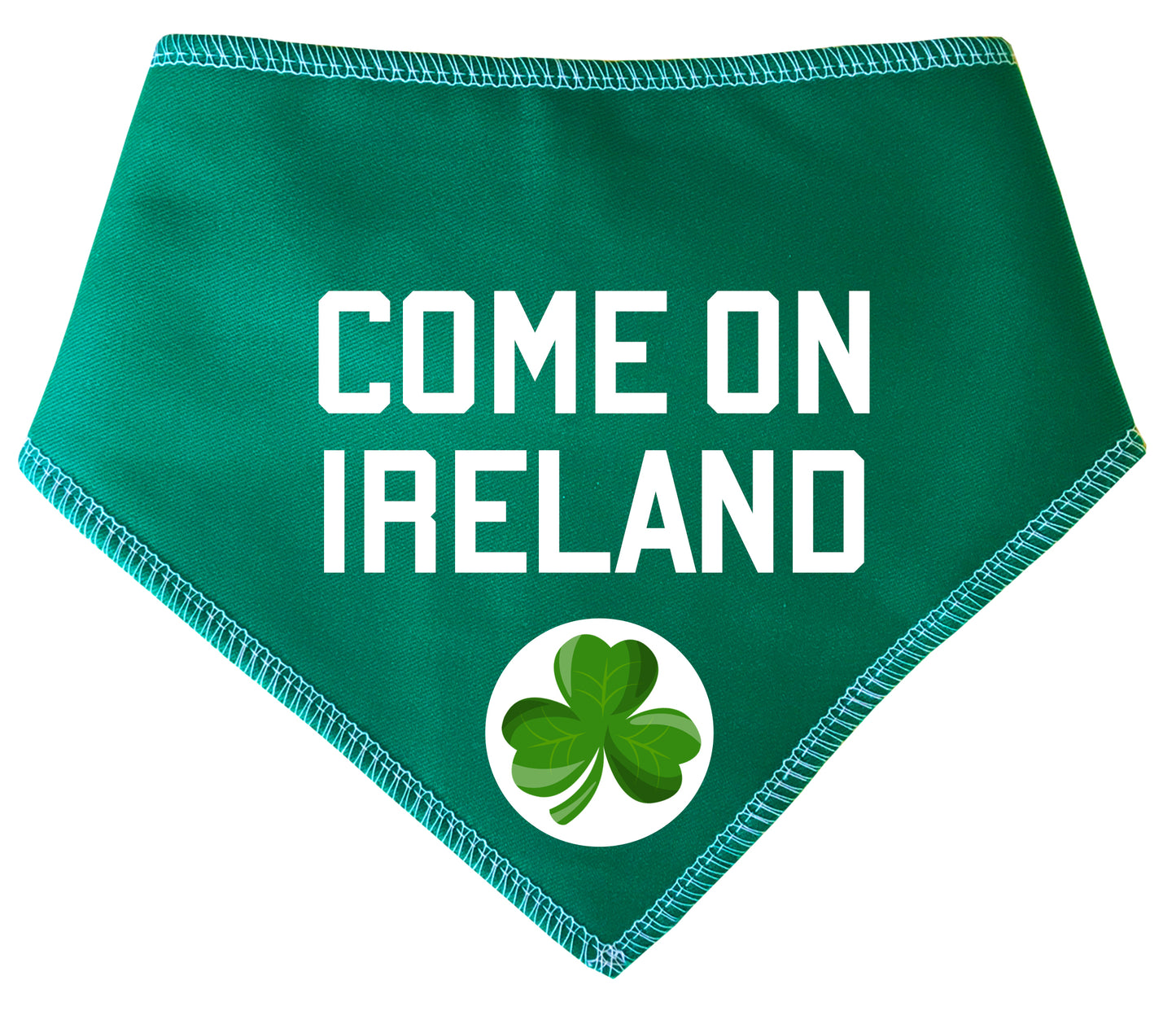 Come On Ireland Shamrock Badge Green Dog Bandana