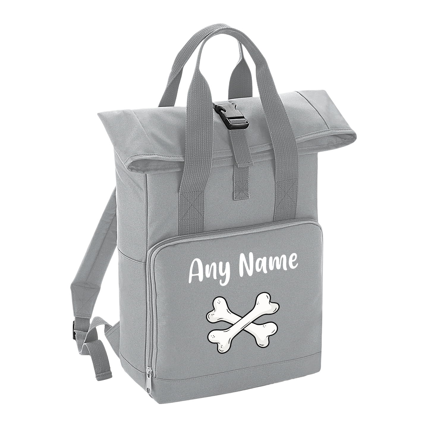 Overnighter Rucksack 14 Litres Grey Any Breed Backpack With Custom Personalised Dog Name