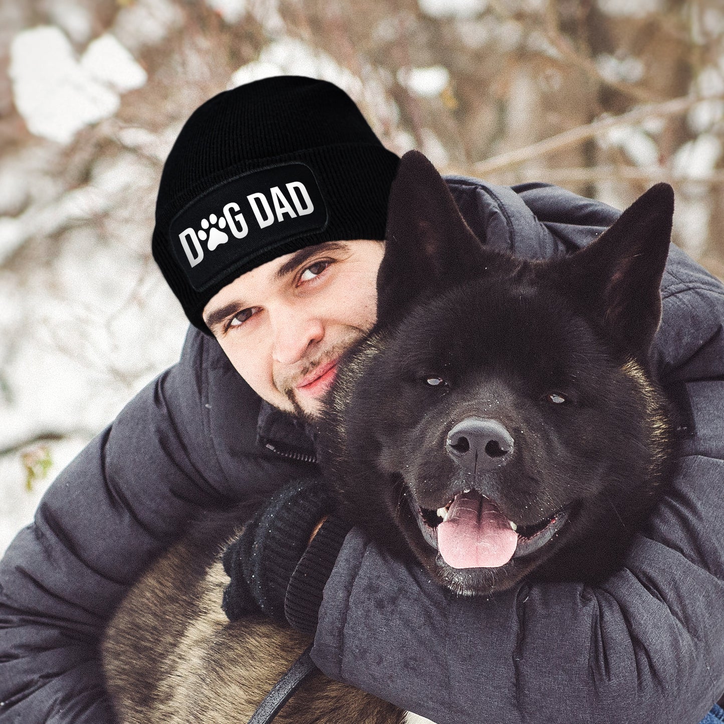 'Dog Dad' Black Beanie