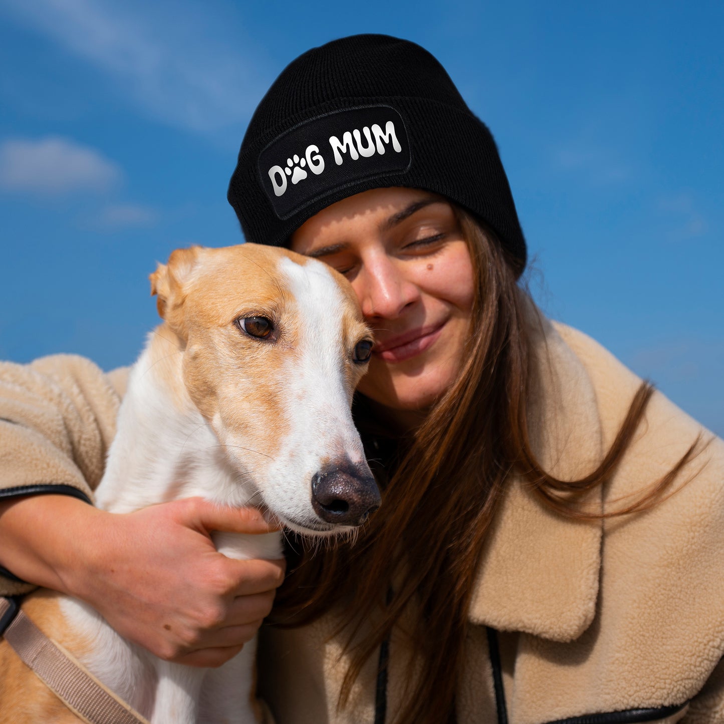 'Dog Mum' Black Beanie