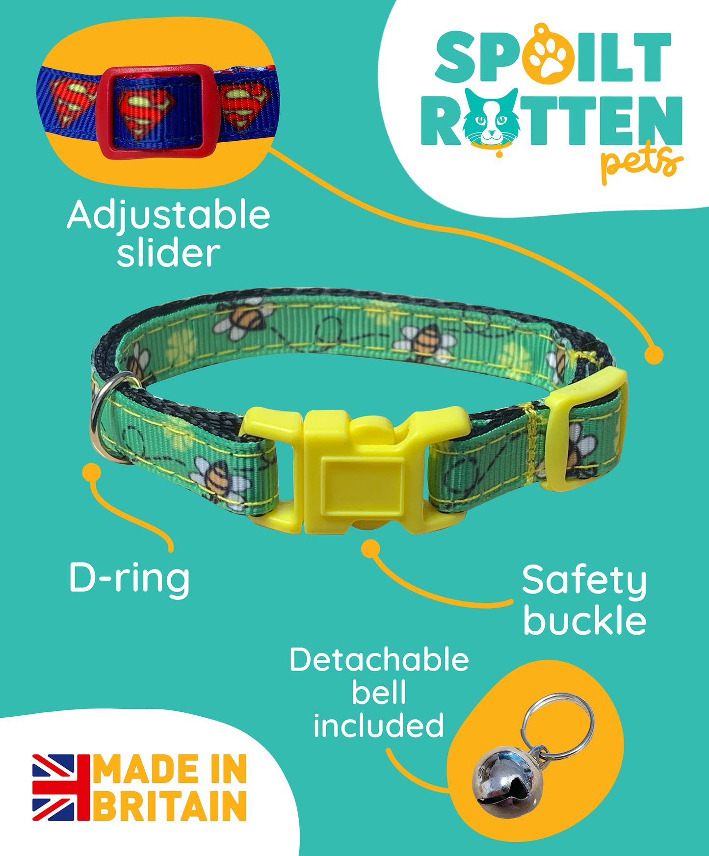 Bumble Bee Cat Collar