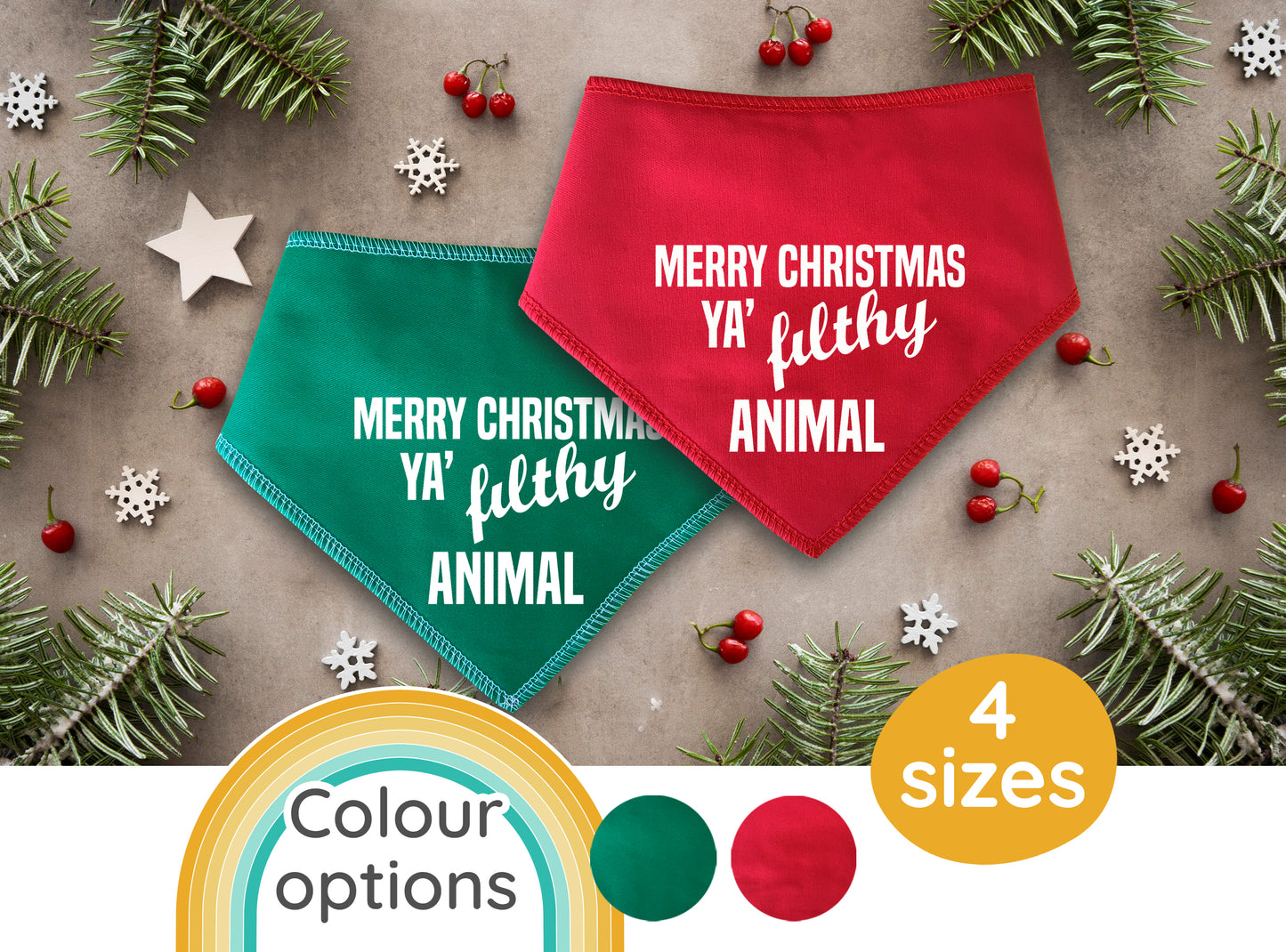 Merry Christmas Ya Filthy Animal Dog Bandana
