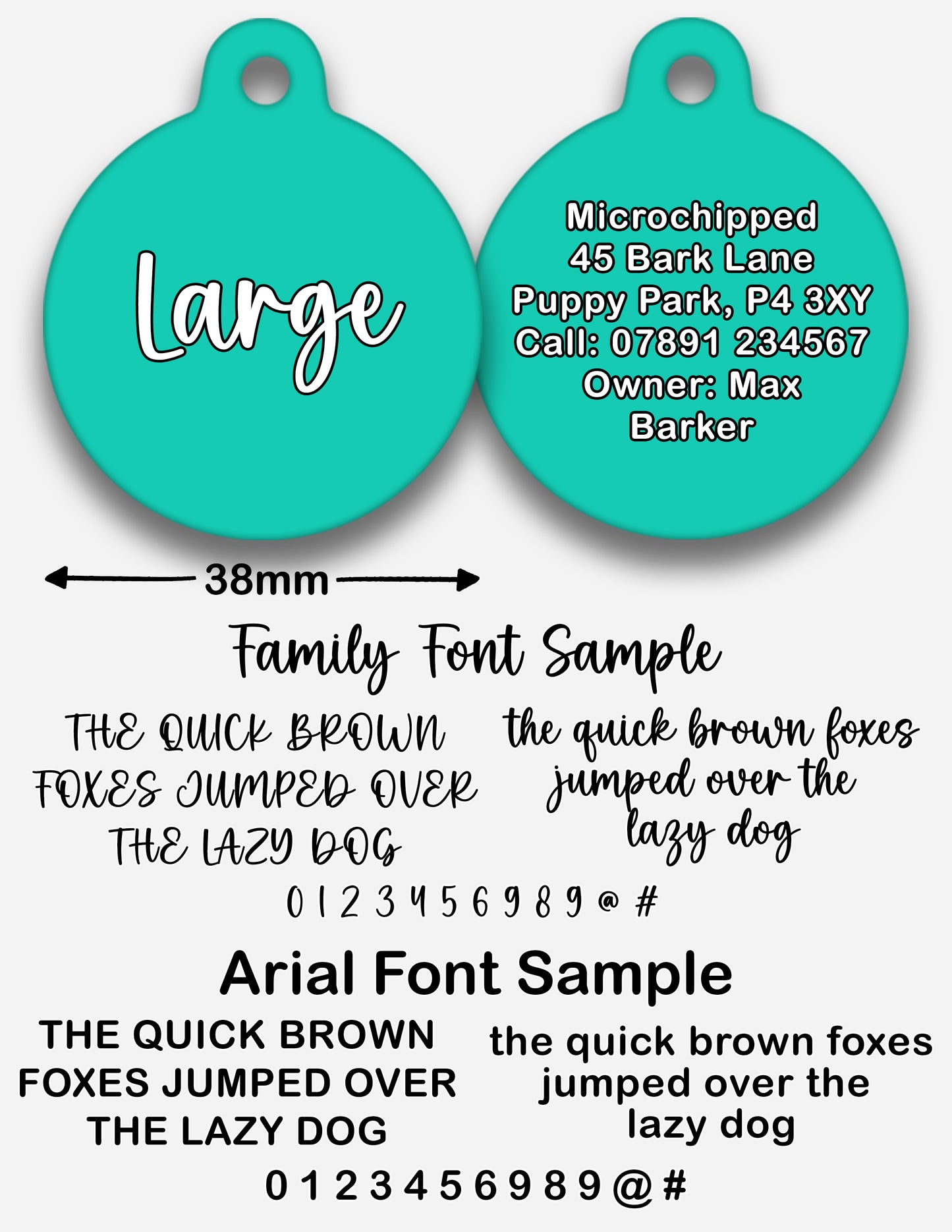 Turquoise - Pet ID Tag
