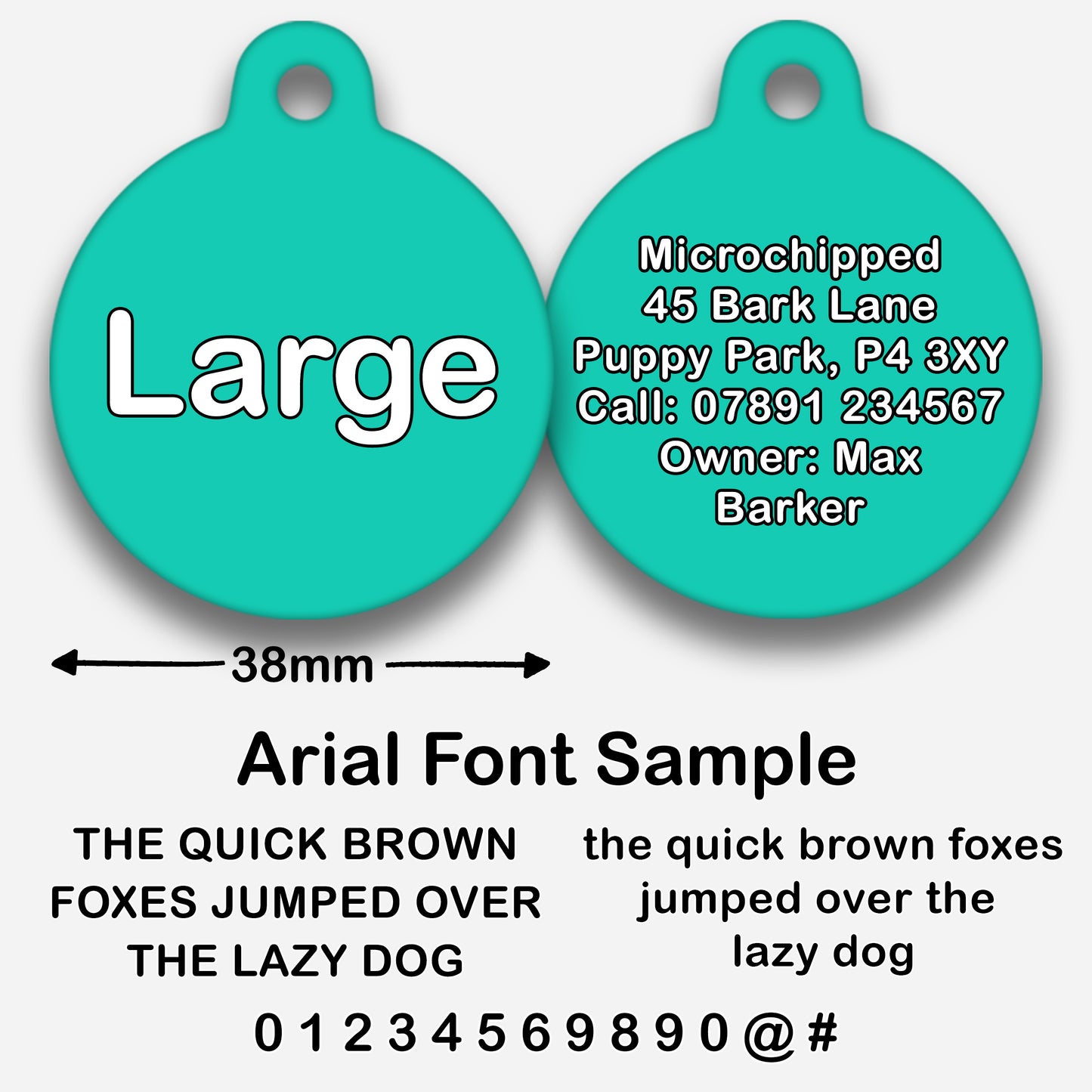 Turquoise - Pet ID Tag