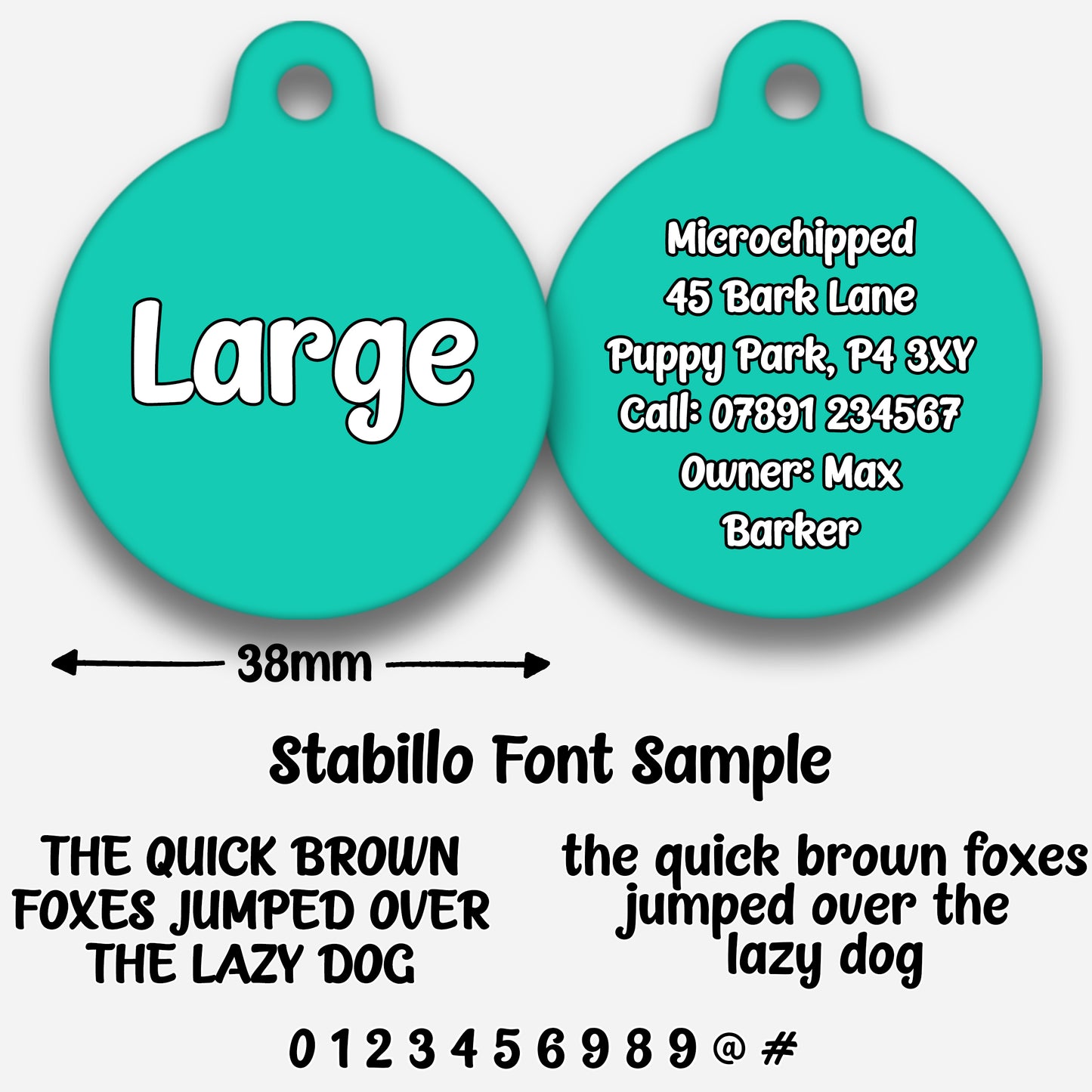 Turquoise - Pet ID Tag